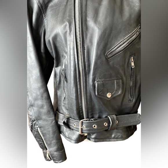 Vintage 1990 Leather Biker Jacket - Picture 7 of 12